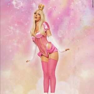 IHEARTRAVES Fashion Nova Forplay Princess Peach Rave Lingerie Costume Halloween